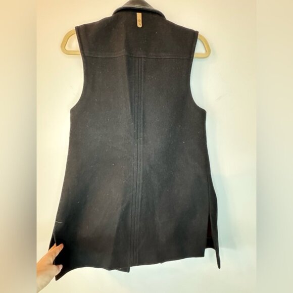 Mackage Sleeveless Jacket w/ Leather Collar | Black | Size XS - Picture 6 of 16